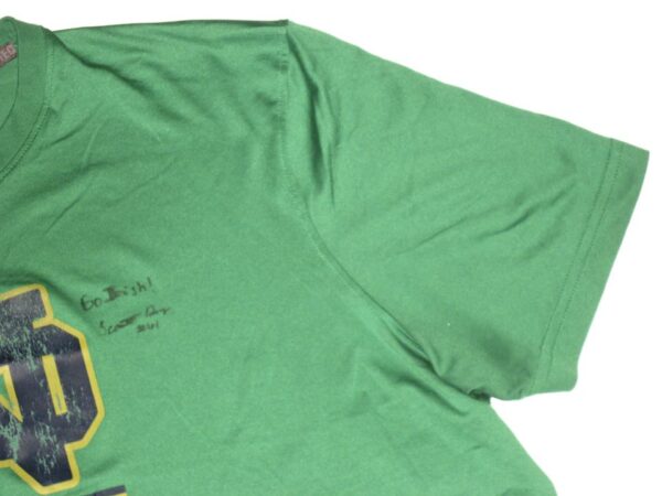 Scott Daly Team Issued & Signed Official Green Notre Dame Fighting Irish Football Under Armour XL Shirt