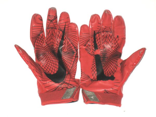 Drew Himmelman Illinois State Redbirds Game Worn & Signed Red, Grey & Black Nike Gloves