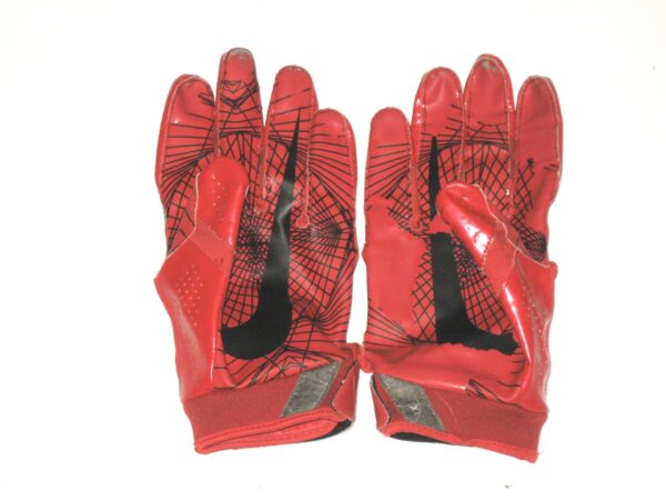 Drew Himmelman Illinois State Redbirds Game Worn & Signed Red, Grey & Black Nike Gloves