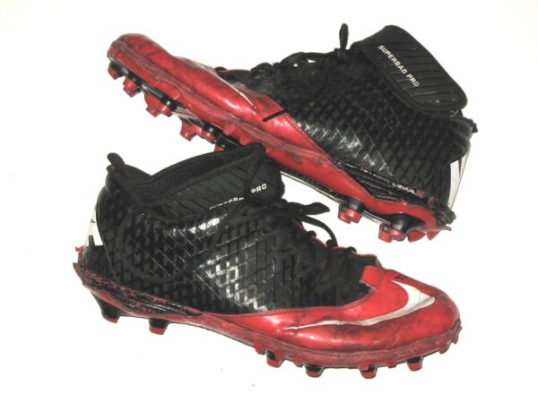 Drew Himmelman Illinois State Redbirds Game Worn & Signed Red, White & Black Nike Superbad Pro Cleats