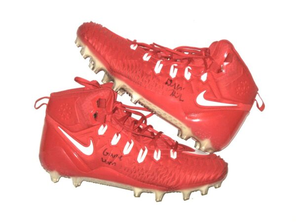 Drew Himmelman Illinois State Redbirds Game Worn & Signed Red & White Nike Force Savage Cleats