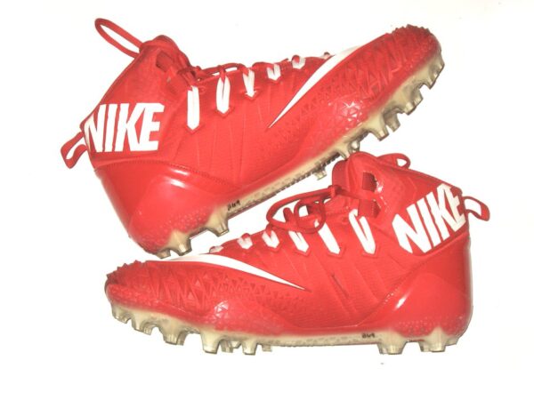 Drew Himmelman Illinois State Redbirds Game Worn & Signed Red & White Nike Force Savage Cleats