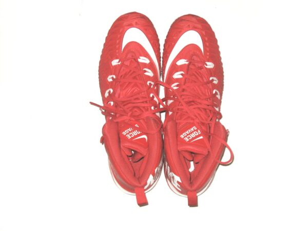 Drew Himmelman Illinois State Redbirds Game Worn & Signed Red & White Nike Force Savage Cleats