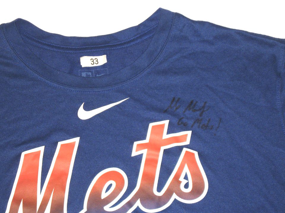 Max Moroff Player Issued & Signed Official New York Mets #33 Nike Dri-Fit  Shirt - Worn for Batting Practice! - Big Dawg Possessions