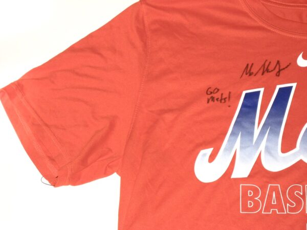 Max Moroff Player Issued & Signed Official Orange New York Mets Baseball #33 Nike Dri-Fit Shirt