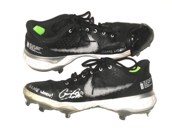 Cam Opp 2021 Brooklyn Cyclones Game Worn & Signed Black & White Nike Alpha Huarache Cleats