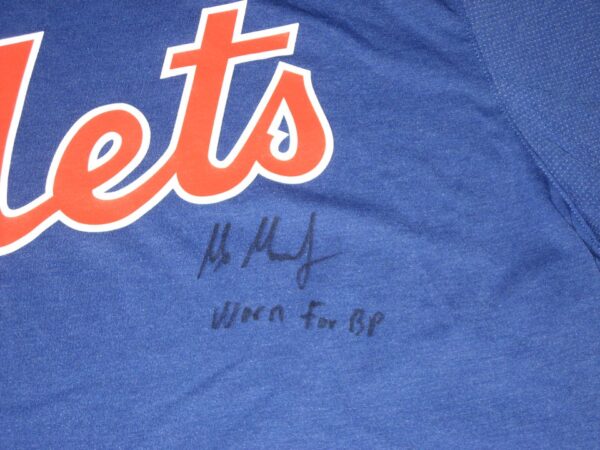 Max Moroff Player Issued & Signed Official New York Mets #33 Nike Dri-Fit Shirt - Worn for Batting Practice!