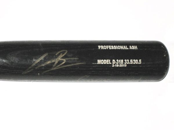 Cesar Rodriguez 2021 FCL Braves Game Used & Signed Black & Silver Dinger Ash Wood Baseball Bat - Cracked