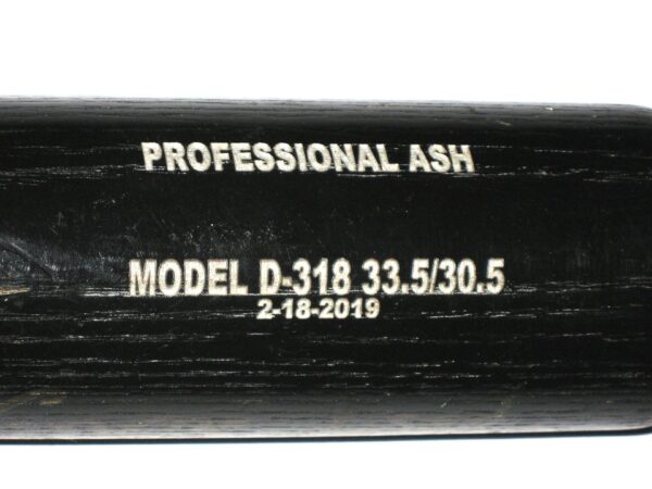 Cesar Rodriguez 2021 FCL Braves Game Used & Signed Black & Silver Dinger Ash Wood Baseball Bat - Cracked