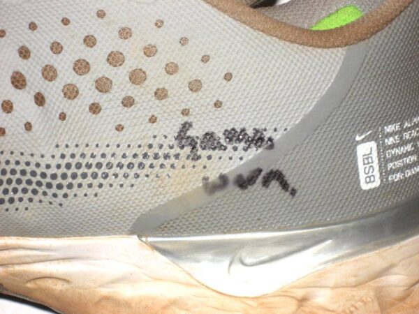 Drew Lugbauer 2021 Mississippi Braves Game Used & Signed Nike Alpha Huarache Cleats