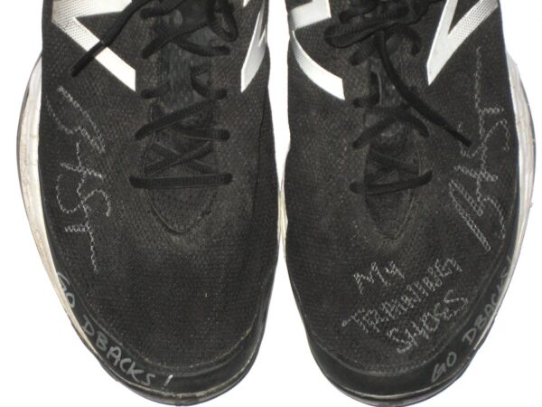 Brandyn Sittinger 2021 Arizona Diamondbacks Training Worn & Signed Black & White New Balance Shoes