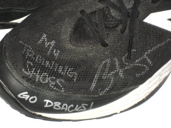 Brandyn Sittinger 2021 Arizona Diamondbacks Training Worn & Signed Black & White New Balance Shoes