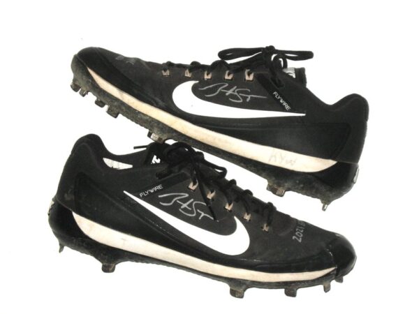 Brandyn Sittinger 2021 Reno Aces Game Worn & Signed Black & White Nike Air Clipper Baseball Cleats