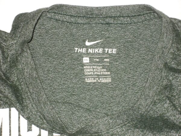 Indigo Diaz Practice Worn & Signed Official Michigan State Spartans GO GREEN Nike XXL Shirt