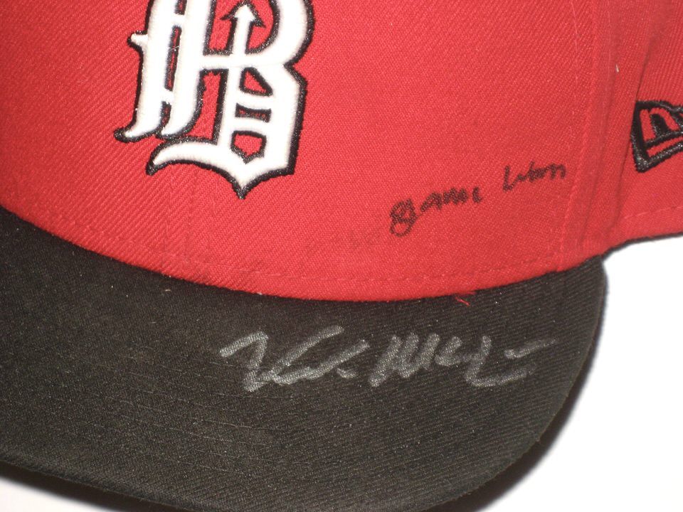 Kade McClure 2021 Game Worn & Signed Red & Black Birmingham Barons  Alternate New Era 59FIFTY Hat - Big Dawg Possessions