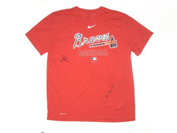 Shean Michel 2021 Practice Worn & Signed Official Atlanta Braves Baseball Nike Dri-Fit XL Shirt