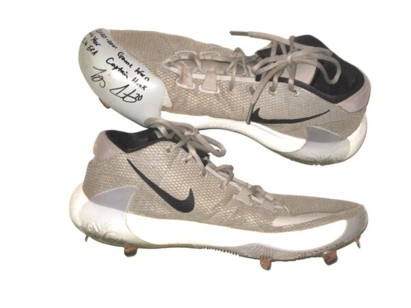 Tejay Antone 2020 Cincinnati Reds Rookie Game Worn & Signed Custom Nike Zoom Freak 1 Atmosphere Grey Baseball Cleats