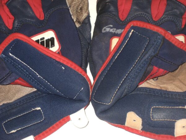 Cody Milligan 2021 Rome Braves Game Used & Signed Blue, Red & Grey Franklin Batting Gloves