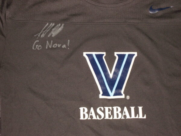 Hunter Schryver Practice Worn & Signed Official Villanova Wildcats Baseball 150th Anniversary Nike Dri-Fit Shirt