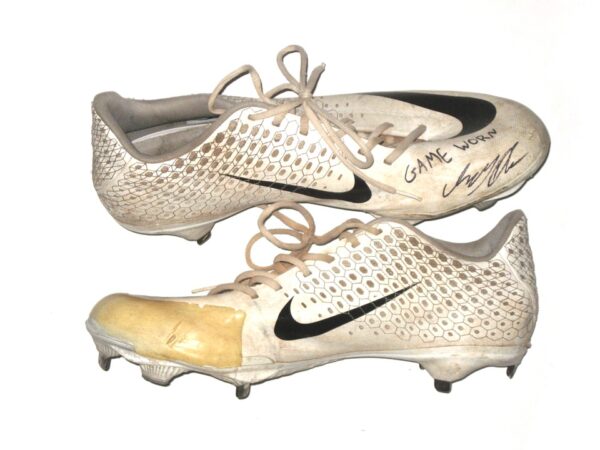 Indigo Diaz Michigan State Spartans Game Worn & Signed White & Black Nike Vapor Cleats