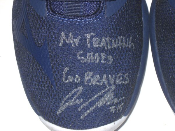 Jake Higginbotham 2021 Rome Braves Training Worn & Signed Blue Mizuno TF-02 Shoes