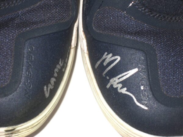 Matthew Swain Fort Myers Mighty Mussels Game Worn & Signed Blue & White Nike Alpha Baseball Cleats