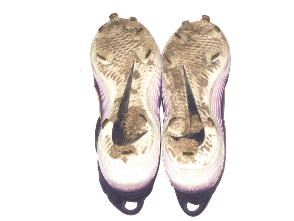 Purple and gold nike cleats online