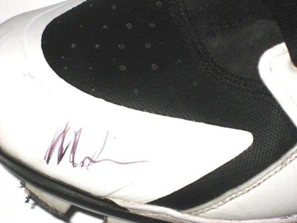 Matthew Swain Fort Myers Mighty Mussels Practice Worn & Signed White & Black Nike Cleats