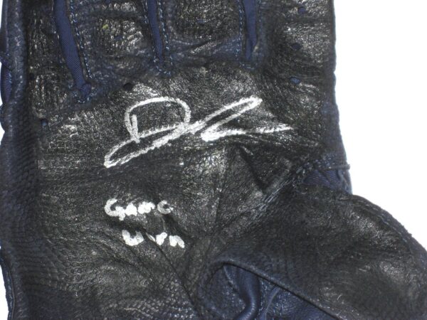 Drew Lugbauer 2021 Mississippi Braves Game Worn & Signed Blue & Black Franklin Batting Gloves