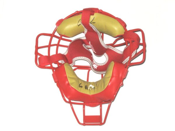 Herbert Iser Clearwater Threshers Practice Worn & Signed All-Star FM25LMX Catcher's Face Mask