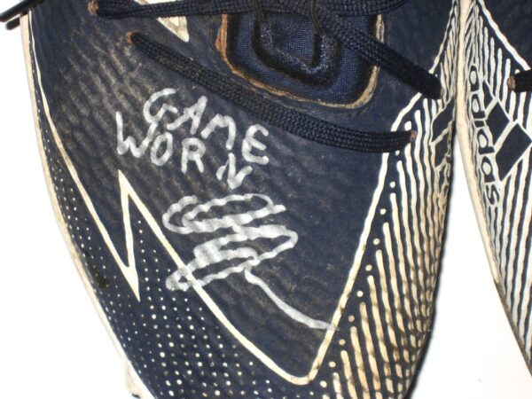 Indigo Diaz 2021 Rome Braves Game Worn & Signed Blue & White Adidas Adizero Baseball Cleats