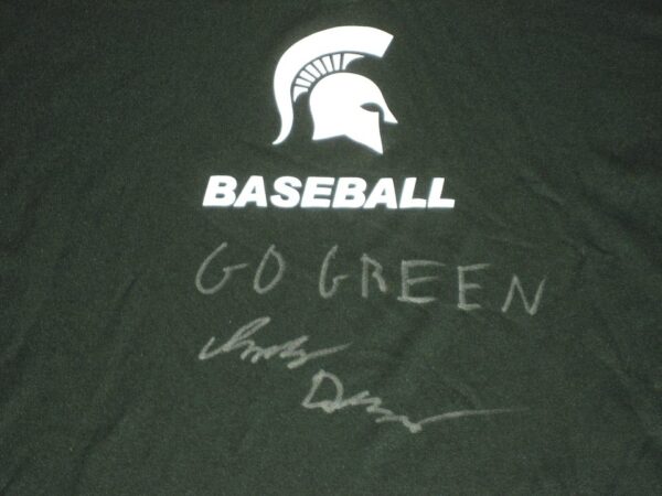 Indigo Diaz Player Issued & Signed Official Green Michigan State Spartans Baseball #24 Nike Dri-Fit XXL Shirt