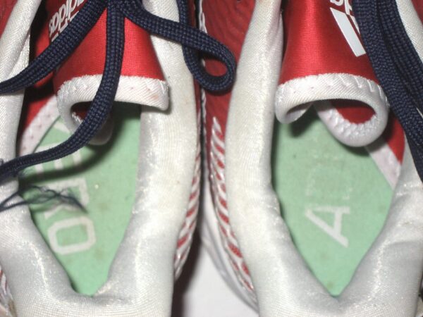 Jake Higginbotham 2021 Rome Braves Game Worn & Signed Red & White Adidas Adizero Cleats