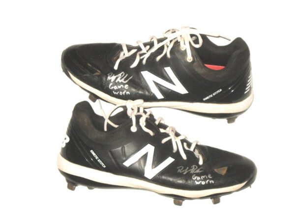 Riley Delgado 2021 Mississippi Braves Game Worn & Signed Black & White New Balance 4040 Baseball Cleats