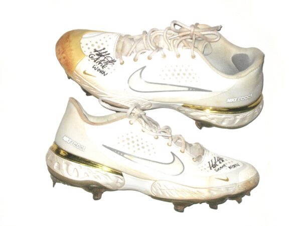 Hunter Schryver 2021 Charlotte Knights Game Worn & Signed Nike Alpha Huarache Baseball Cleats