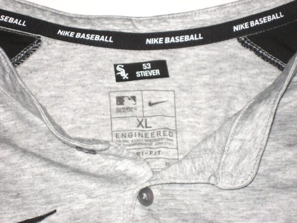 Jonathan Stiever Player Issued & Signed Official Gray Chicago White Sox 53 STIEVER Nike Raglan 3:4 Sleeve XL Shirt