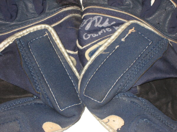 Riley Delgado 2021 Mississippi Braves Game Worn & Signed Blue Franklin Powerstrap Batting Gloves