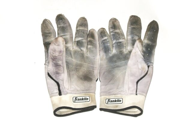 Rusber Estrada 2022 Atlanta Braves Game Worn & Signed White & Grey Franklin Batting Gloves