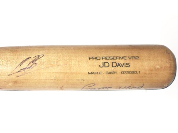 Cesar Rodriguez 2021 FCL Braves Game Used & Signed Victus Pro Reserve VR2 Maple Baseball Bat - CRACKED