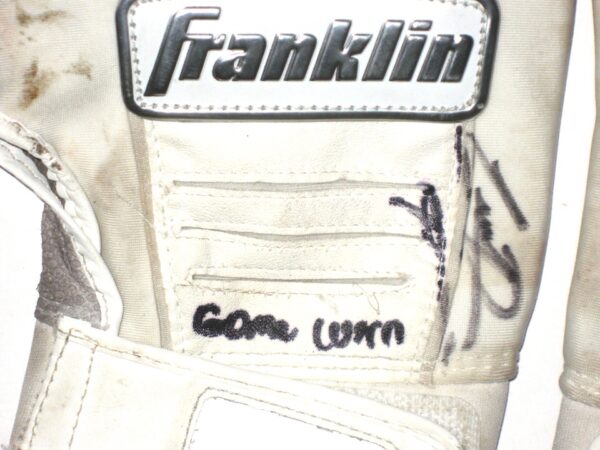 Cesar Rodriguez 2021 FCL Braves Game Worn & Signed White & Grey Franklin Batting Gloves