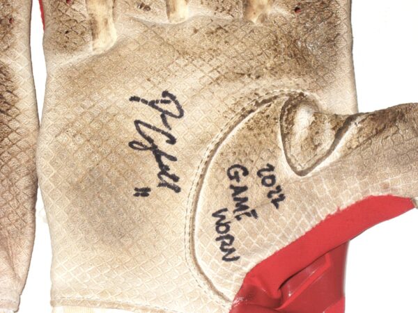 Drew Campbell 2022 Rome Braves Game Worn & Signed Red Lizard Skins Batting Gloves