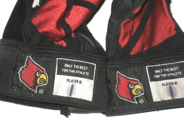 Drew Campbell Game Worn & Signed Official Louisville Cardinal Team Logo Adidas Adizero Gloves