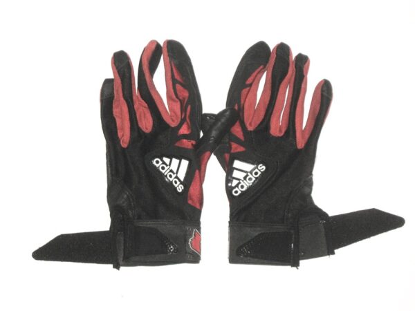 Drew Campbell Game Worn & Signed Official Louisville Cardinal Team Logo Adidas Adizero Gloves