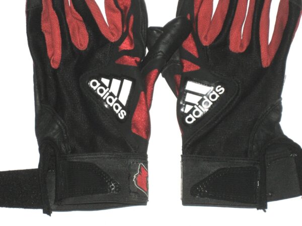 Drew Campbell Game Worn & Signed Official Louisville Cardinal Team Logo Adidas Adizero Gloves