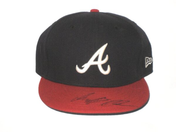 Indigo Diaz Spring Training Worn & Signed Official Atlanta Braves New Era 59FIFTY Fitted Hat