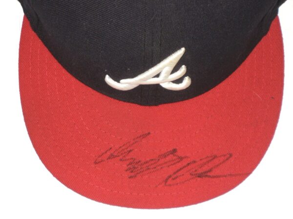 Indigo Diaz Spring Training Worn & Signed Official Atlanta Braves New Era 59FIFTY Fitted Hat