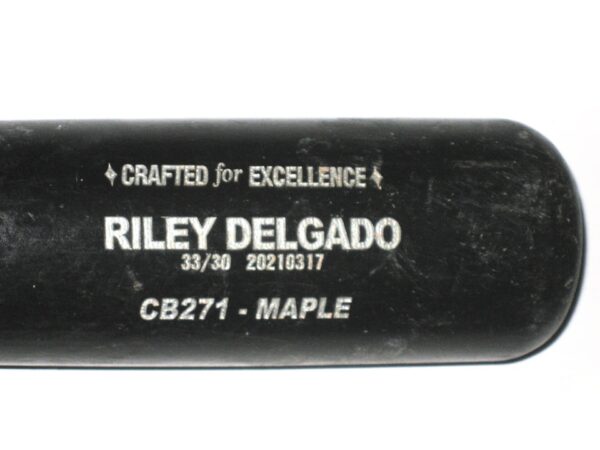 Riley Delgado 2021 Rome Braves Game Used & Signed Cooperstown Baseball Bat - CRACKED