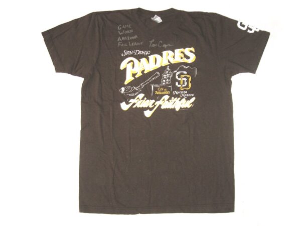 Tom Cosgrove Game Worn & Signed San Diego Padres Friar Faithful American Apparel Shirt - Worn in Arizona Fall League!