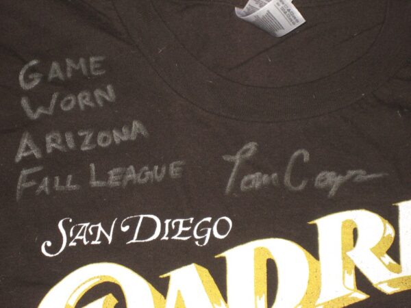 Tom Cosgrove Game Worn & Signed San Diego Padres Friar Faithful American Apparel Shirt - Worn in Arizona Fall League!