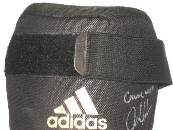 Jalen Miller 2021 Mississippi Braves Game Worn & Signed Black Adidas Leg Guard